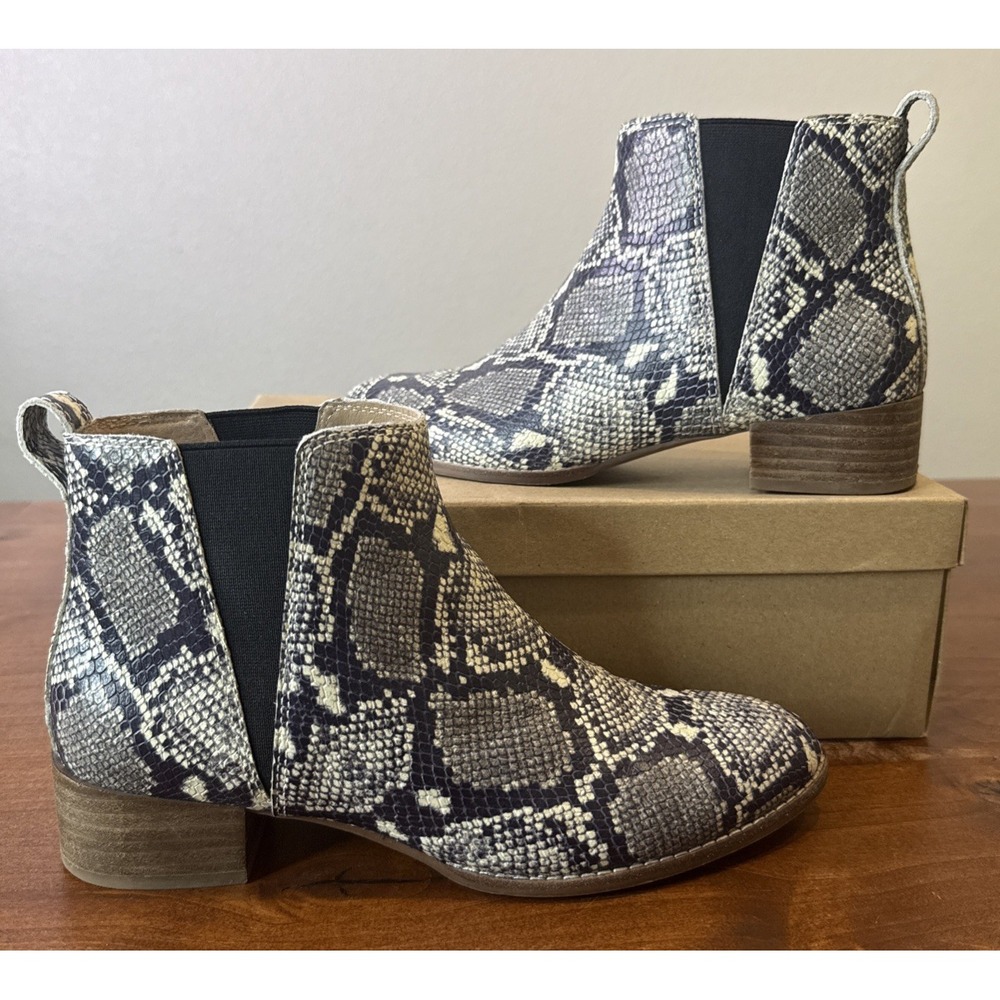 MADWELL black white snake embossed leather Carina booties boots shoes Sz 8 $188